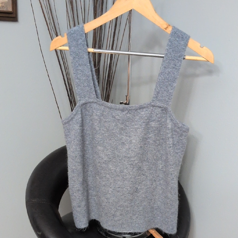 Ann Taylor Factory Soft Sweater Gray Knit Tank Top
